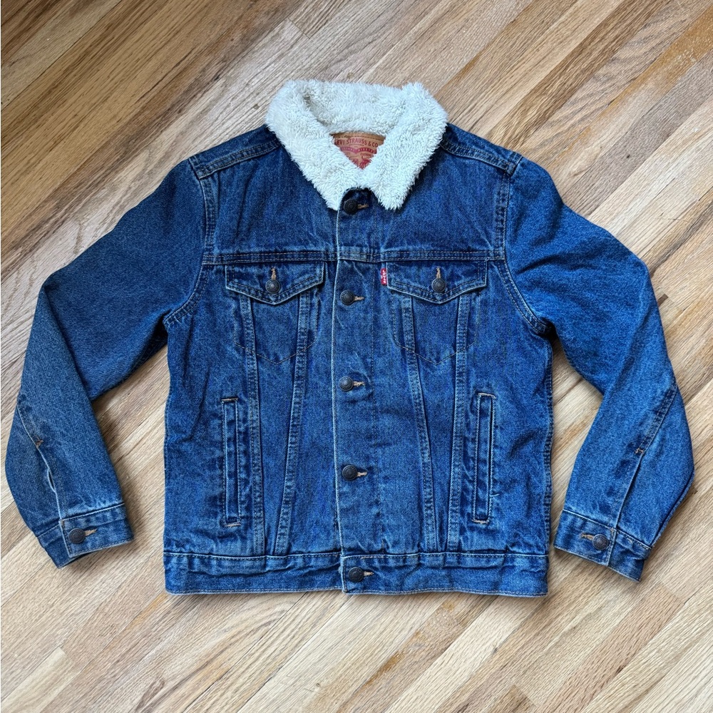 Levi's Blue Denim Jacket with White Collar